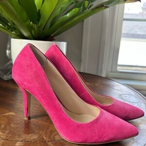 Nine West Vibrant Pink Suede Heels